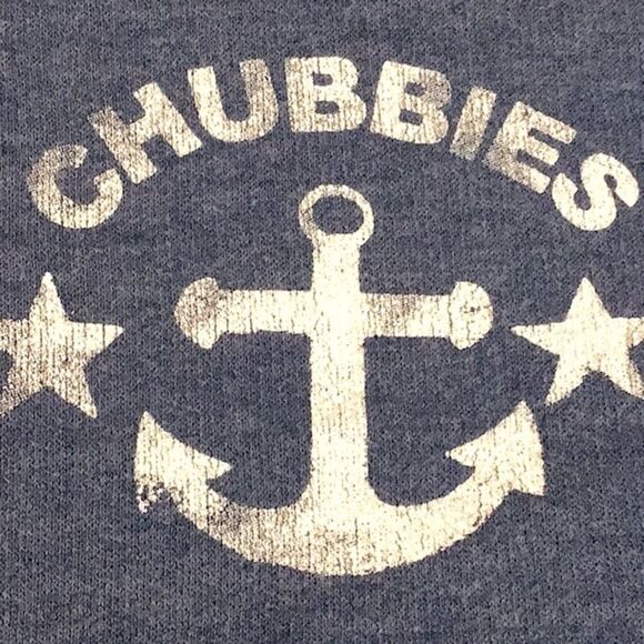 Chubbies Blue Pullover Anchor Nautical Preppy Retro Fade Sweatshirt - Picture 11 of 12